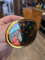 Vintage 1977 Blue Oyster Cult Belt Pacifica Mylar Belt Buckle Nice!!!