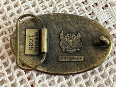 Vintage 1982 The Great American Buckle Co. USA Brass Oval Grandpa Belt Buckle