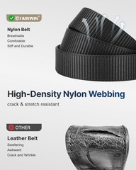 FAIRWIN Ratchet Belts for Men – Nylon Web Belt S(32&Prime;-38&Prime;waist), Frosted