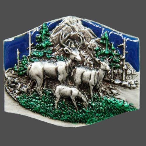 Belt Buckle Elk Buck Deer Hunting Sport Big game Western Belts & Buckles