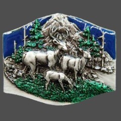 Belt Buckle Elk Buck Deer Hunting Sport Big game Western Belts & Buckles