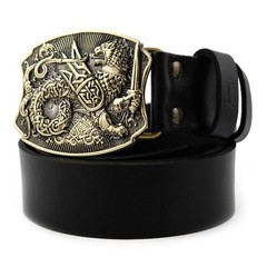 Semargl solid brass belt buckle, handmade Mythical winged lion Simargl buckle