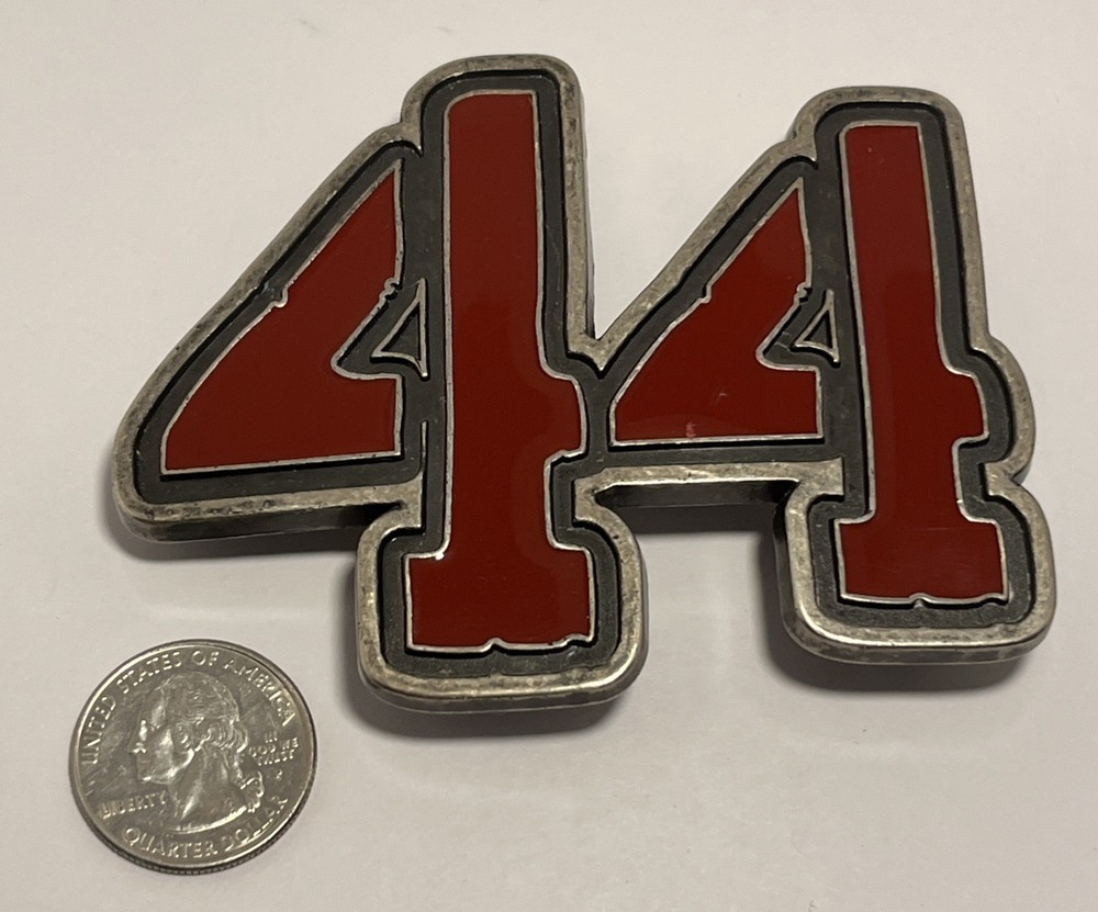 Vintage Red Enamel 44 Belt Buckle Lucky Number 44 Angel Number 44