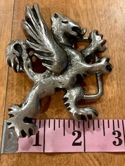 1980S GRIFFON SILVER COLORED AWESOME BELT BUCKLE WATCH OUT HARRY POTTER!!