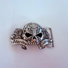 Harley-Davidson Belt Buckle Unisex Silver Sugar Skull 2013 Rose Biker Accessory