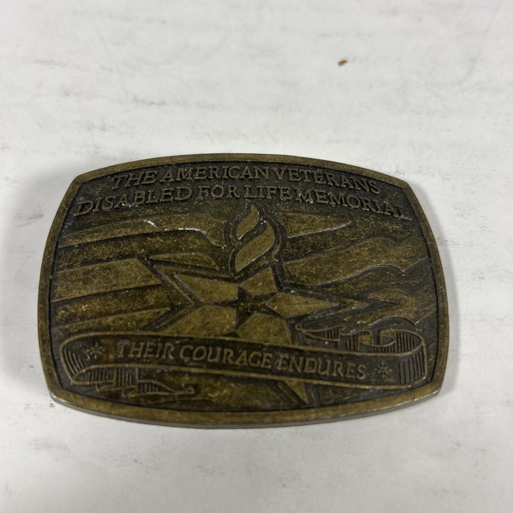 The American Veterans Disabled For Life Memorial Belt Buckle 2007 Sponsor #0369