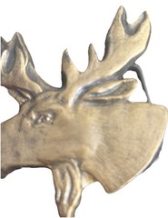 Vintage 1970’s Brass Moose Elk Head Wildlife Belt Buckle 4” #4047