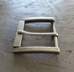 Single Prong Belt Buckle Mens Silver 1.5 Square Roller Replacement Casual Retro