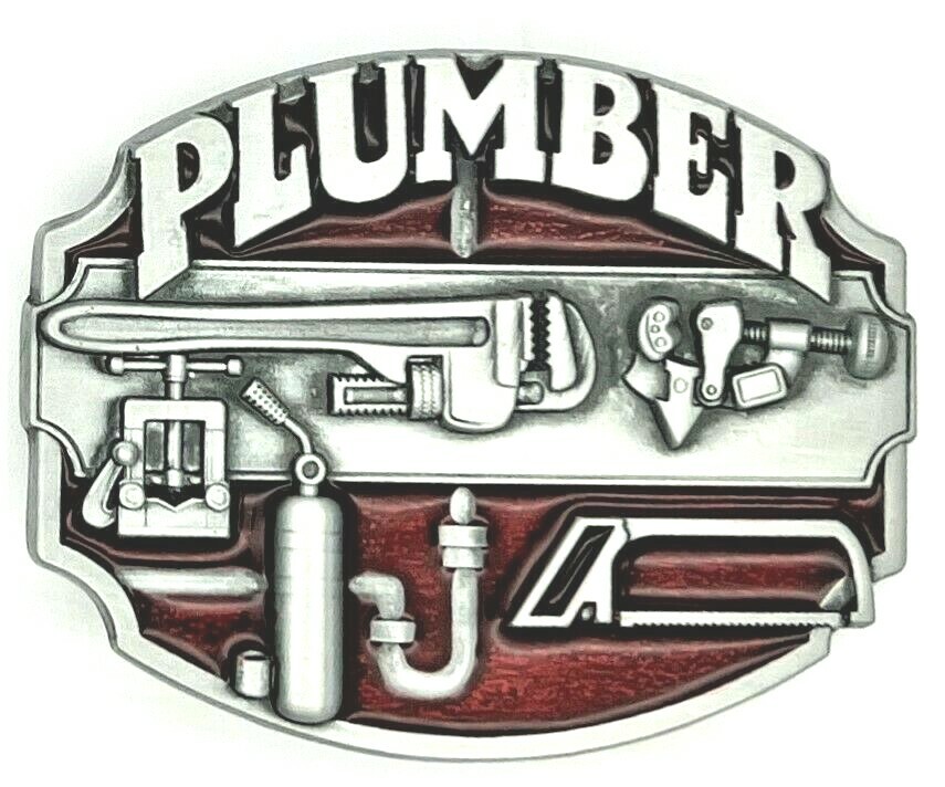 Plumber Tools Enameled Belt Buckle New
