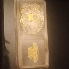 Award Design Medals 1886 Train 1986 Texas Wagon Train Belt Buckle Gold/Silver