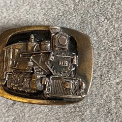 Steam Locomotive 17 Belt Buckle 2 x 1 1/2 Brass and Enamel Finish MM Limited