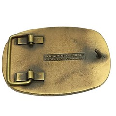 Solid Brass Belt Buckle Western Mining Electrical 1983 Indiana Metal Craft USA