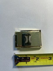 Military Style Slide Belt Buckle Lot of 3 – 1 Brass & 2 Gray Tone
