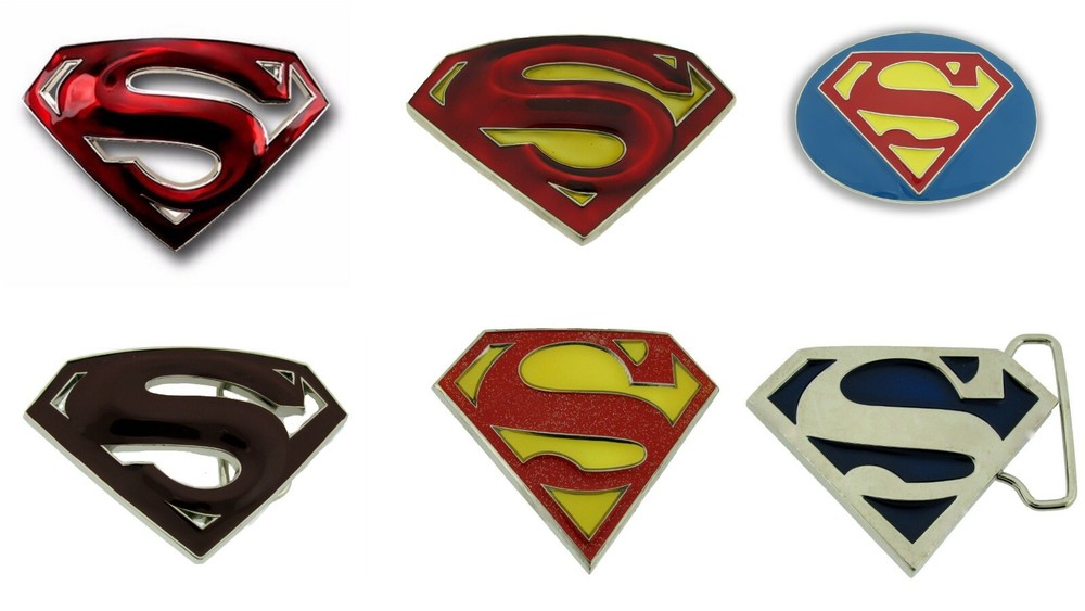 6 Superman Belt Buckles Lot DC Comics Original Vintage Cosplay Halloween Costume