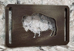 GRIP6 BELT BUCKLE – BISON / AMERICAN BUFFALO – RUSTIC HAND PAINT – 1.5 INCH WIDE