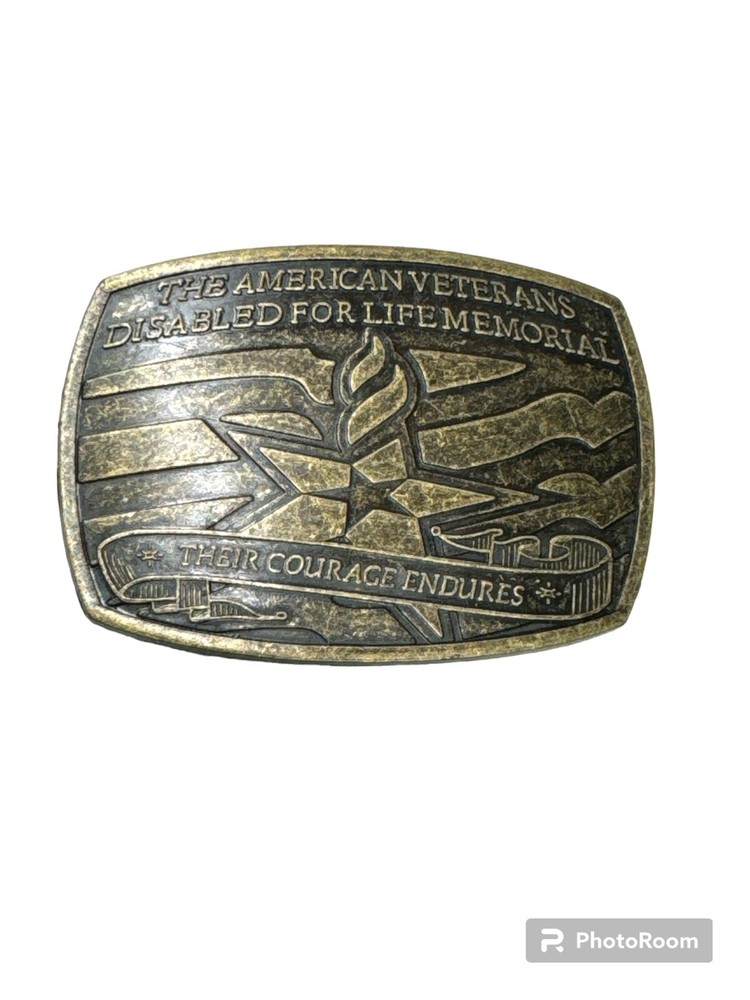 The American Veterans Disabled For Life Memorial Belt Buckle 2007 Sponsor #0369