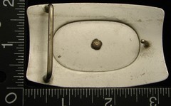 LH28158 VINTAGE **STEER HEAD IN OVAL CENTER** SILVERTONE WESTERN BELT BUCKLE