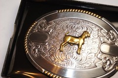 Crumrine Trophy Buckle Oval Goat Ribbons Belt Buckle 38666
