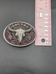 C&J Inc Western Style Bull Skull Design Belt Buckle