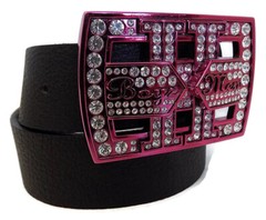 BOYZ 11 MEN BY WASHED UP HOLLYWOOD WITH CRYSTALS 1½” FUCHSIA BELT BUCKLE ONLY