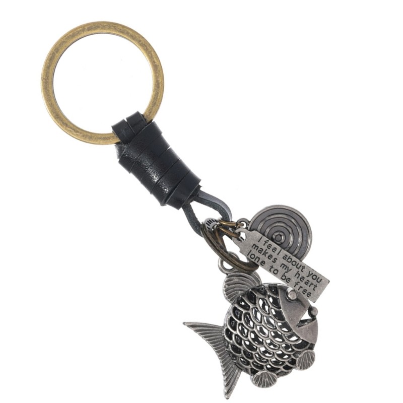 Chic Gold or Silver Carp Fish Keychain Lightweight And Sturdy For Everyday
