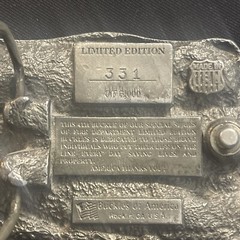Vintage Solid Brass Firefighters Of America Belt Buckle Limited Made In USA