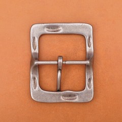 Heavy Duty Solid Antique Silver Center Bar Belt Buckle Fits 1-1/2&Prime; Leather Belts