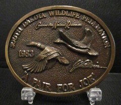 South Dakota Wildlife Federation A Pair For Joe Geese Belt Buckle 1983 SD Moisan