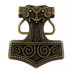 Belt Buckle Thor&rsquo;s Hammer Viking Celtic Raven Skane Metal Bronzed Buckle Only