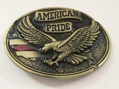 American Pride Belt Buckle USA Flag Eagle Western Cowboy Patriot Men Belt Buckle