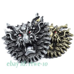 Vintage Men Belt Buckle Western Cowboy Alloy Chinese Dragon Spits Out Pearls Tap