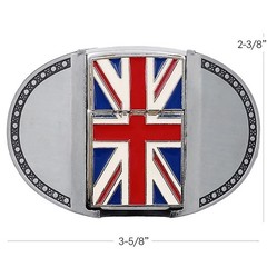 UK Flag Refillable Flip Top Lighter in a Belt Buckle Combo United Kingdom Union