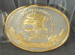 North American Hunting Club Belt Buckle – Wings Of Gold – 24K Gold/Rhodium BOX