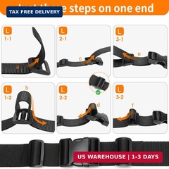 BEYOURD 2&Prime; Heavy-Duty Buckle & Straps Set: 6-Pack Side Release Plastic Buckles,