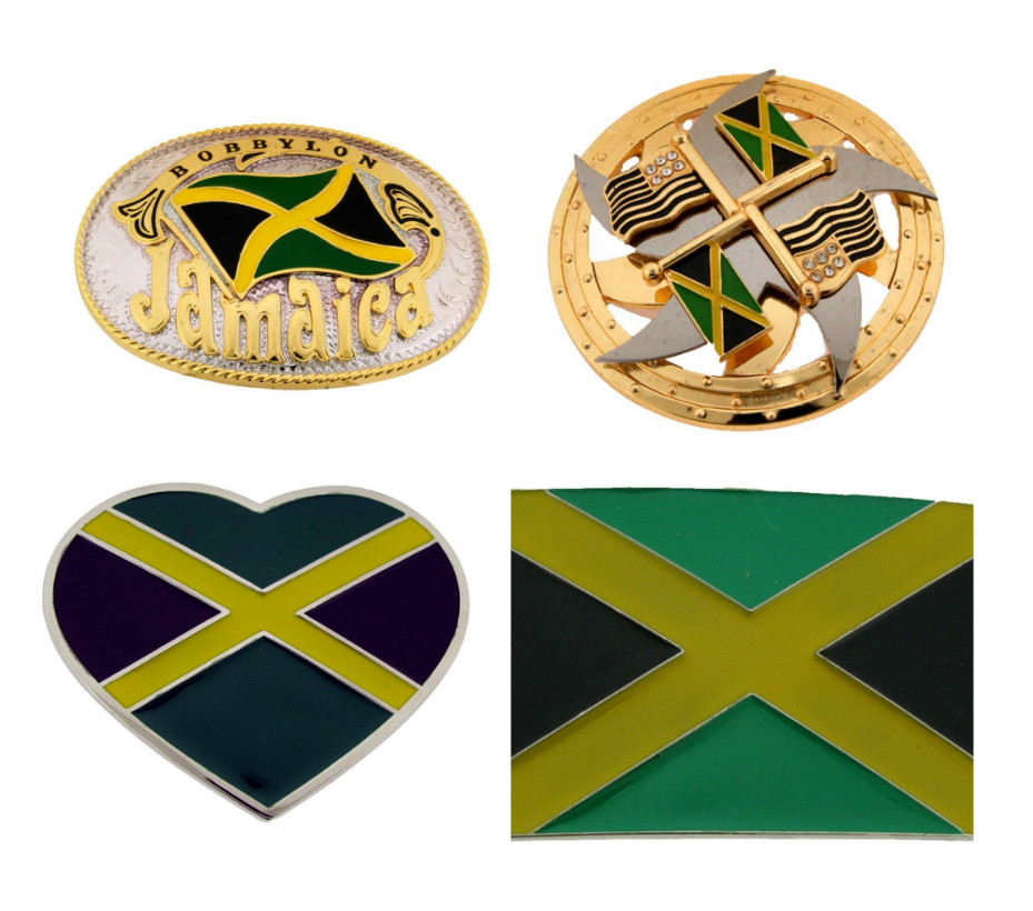 4 Pcs Jamaica Jamaican People Caribbean Country Belt Buckle Nation Land Western
