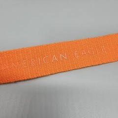 American Eagle Belt Unisex Size Small Orange Web Bottle Opener Military Buckle