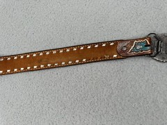 The Great American Buckle Co ENAMEL EAGLE 1243 Belt Buckle W/ Belt USA VTG 1983