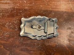 Vintage Horse Belt Buckle Silver and Black