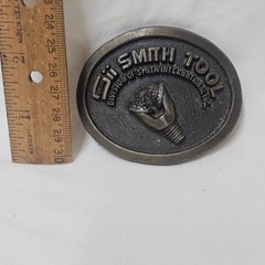Vintage Smith Tool Belt Buckle Mens Brass Tone Oilfield Drill Bit Made in Canada