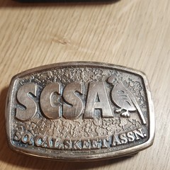 SCSA So. Cal. Skeet Assn. Logo Bronze Belt Buckle 1.5in AA158