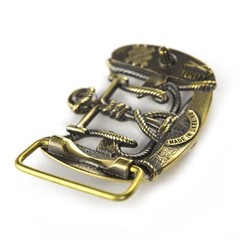 Brass belt buckle Trident Anchor, Ukrainian symbol, Sea anchor belt buckle