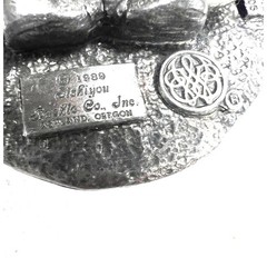 Wyoming Centennial 1990 Pewter Siskiyou Belt Buckle & Cowhide Leather Belt