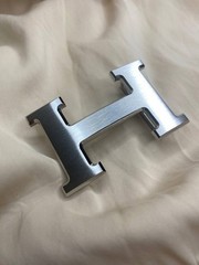 Silver H 40mm Belt Buckle 1.5` Logo Replacement Buckle Designer Style
