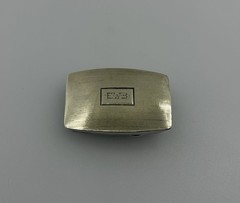 Vintage Sterling Silver 14K Gold Overlay Belt Buckle Monogram EWB 201