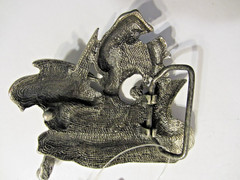 Skull with Dagger and Stones Belt Buckle 144