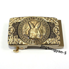 Solid Brass « Rabbit » Belt Buckle Automatic Belt Buckles Fits For 35mm Wide Belt