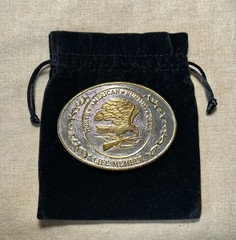 North American Hunting Club Belt Buckle Eagle Gold Silver Oval Western