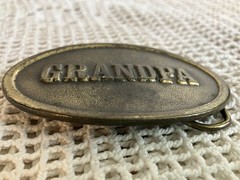 Vintage 1982 The Great American Buckle Co. USA Brass Oval Grandpa Belt Buckle