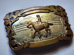 VTG Comstock German Silver Cowboy Rodeo Rider Western Mountain Ranch Belt Buckle