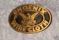 Vintage PHOENIX WIRE CLOTH Brass Buckle Dynabuckle Provo Utah 3 1/2&Prime; x 2 3/8&Prime;